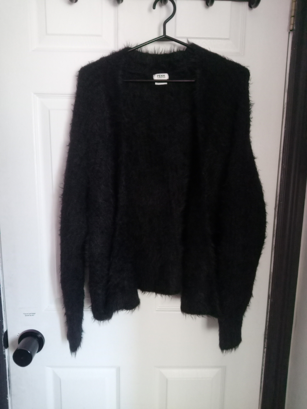 Penningtons Black Fuzzy Open-Front Cardigan